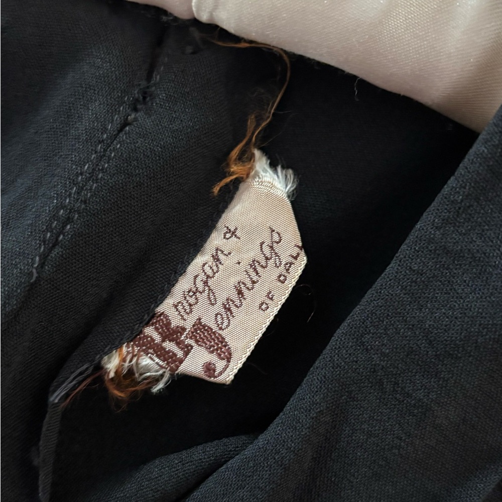 Vintage 1950s Peter Pan Collar Black Midi Dress - Picture 12 of 13